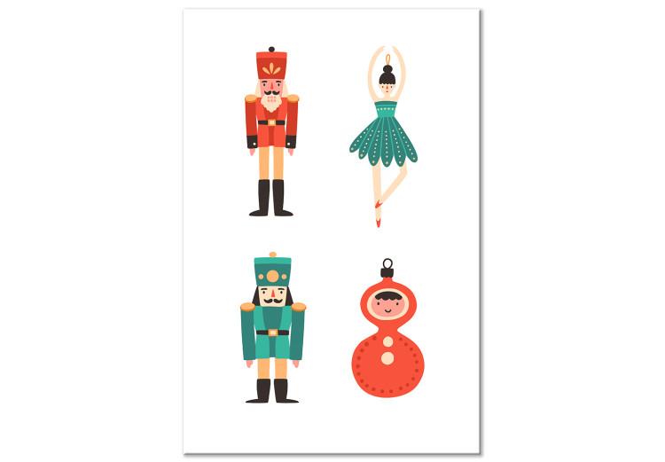 Canvas Christmas Tree Toys - Toy Soldiers and a Ballerina in Festive Colors
