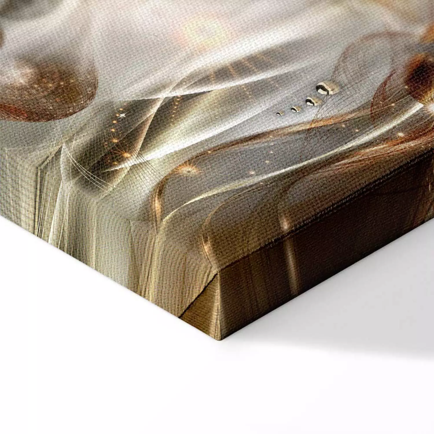 Canvas Print Abstract Composition With Lilies - Flowers With a Golden Tone and Glitter