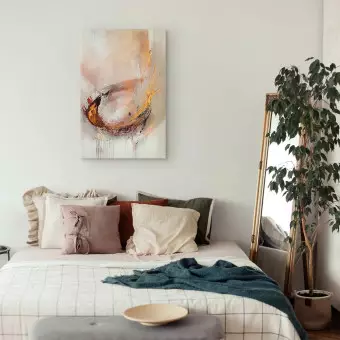 Canvas Painting Painted Abstraction - Light Beige