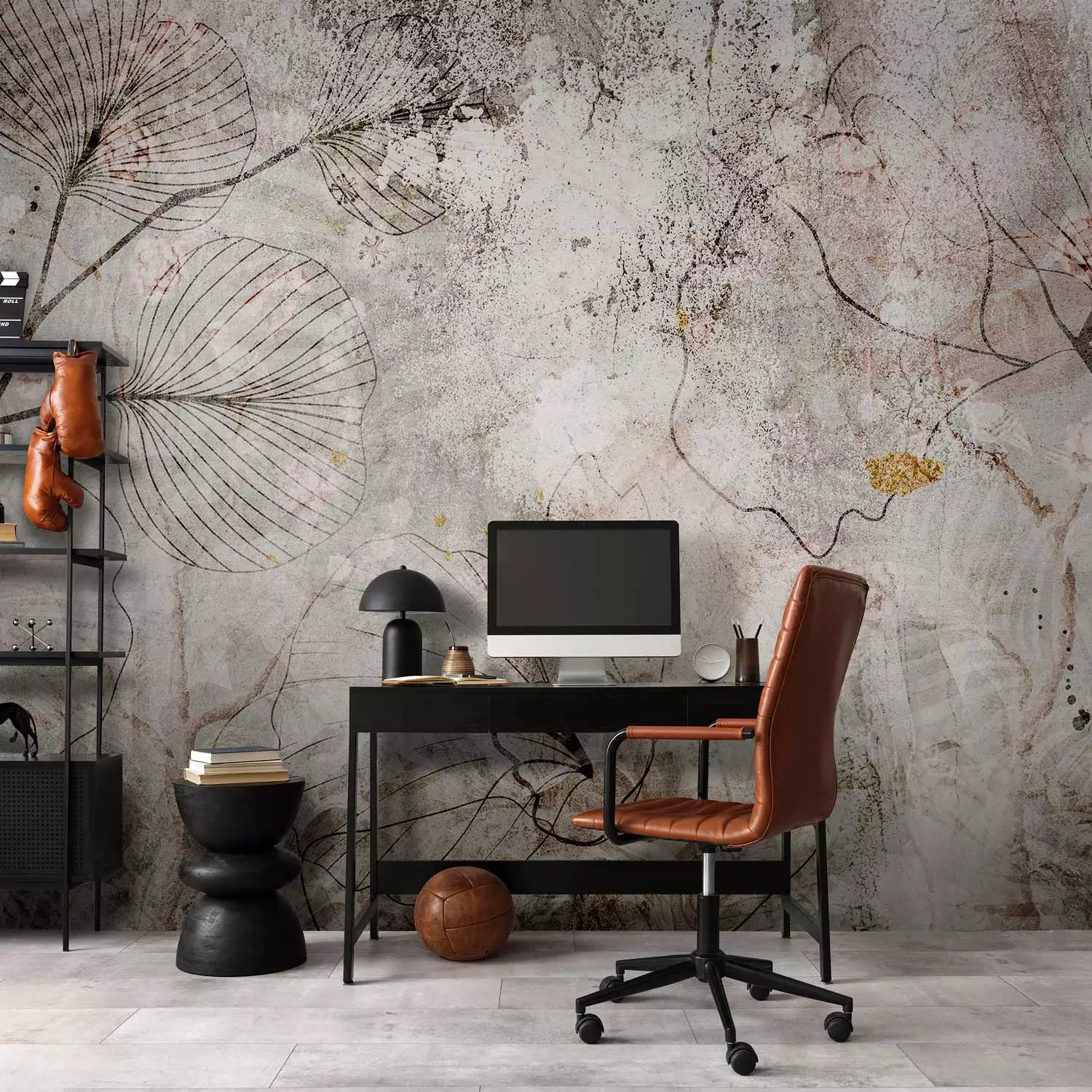 Wall Mural Floristic Fresco - Natural Plants as a Wall Decoration