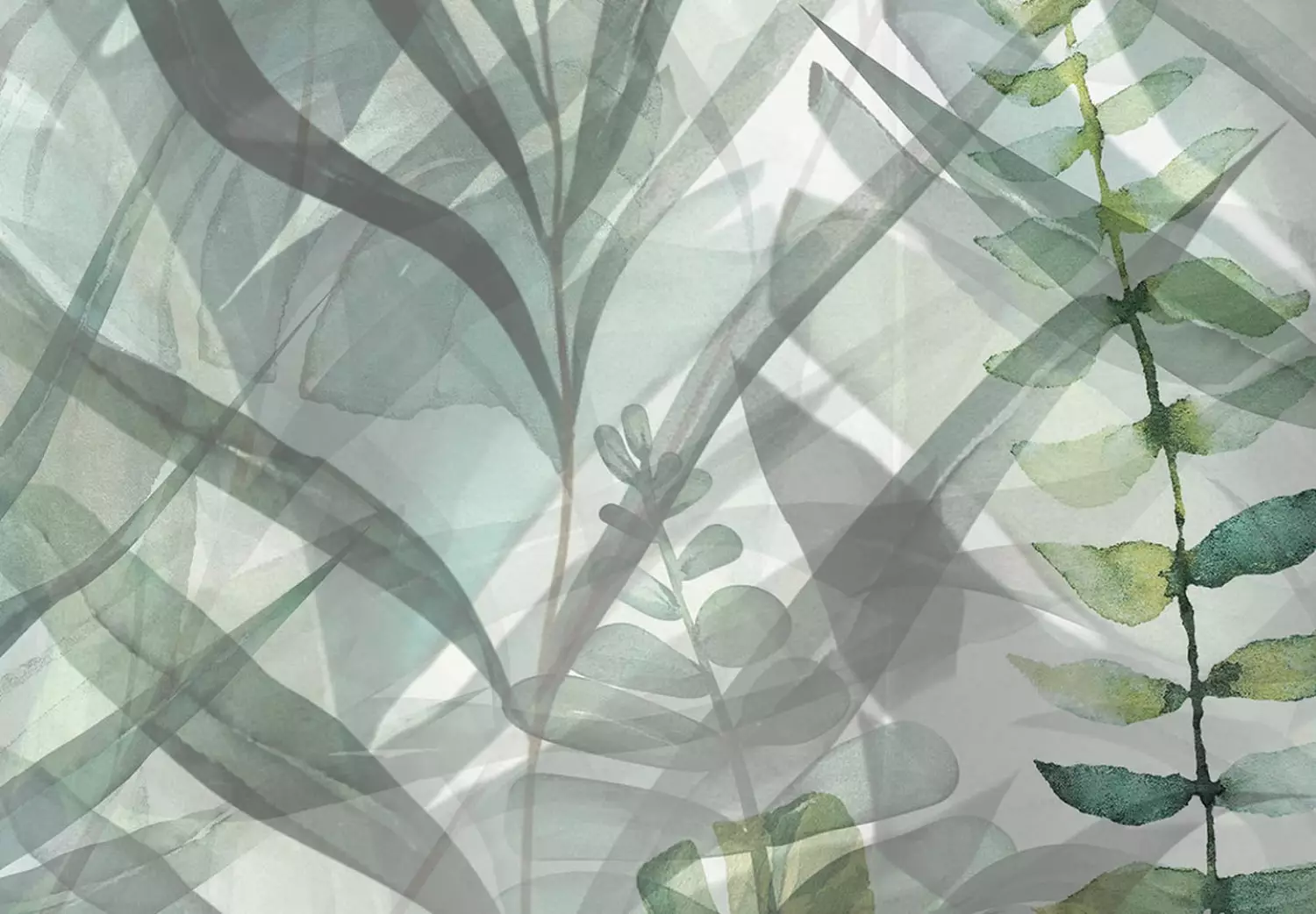 Round Canvas Penetration of Leaves - Landscape With Green Plants in the Morning