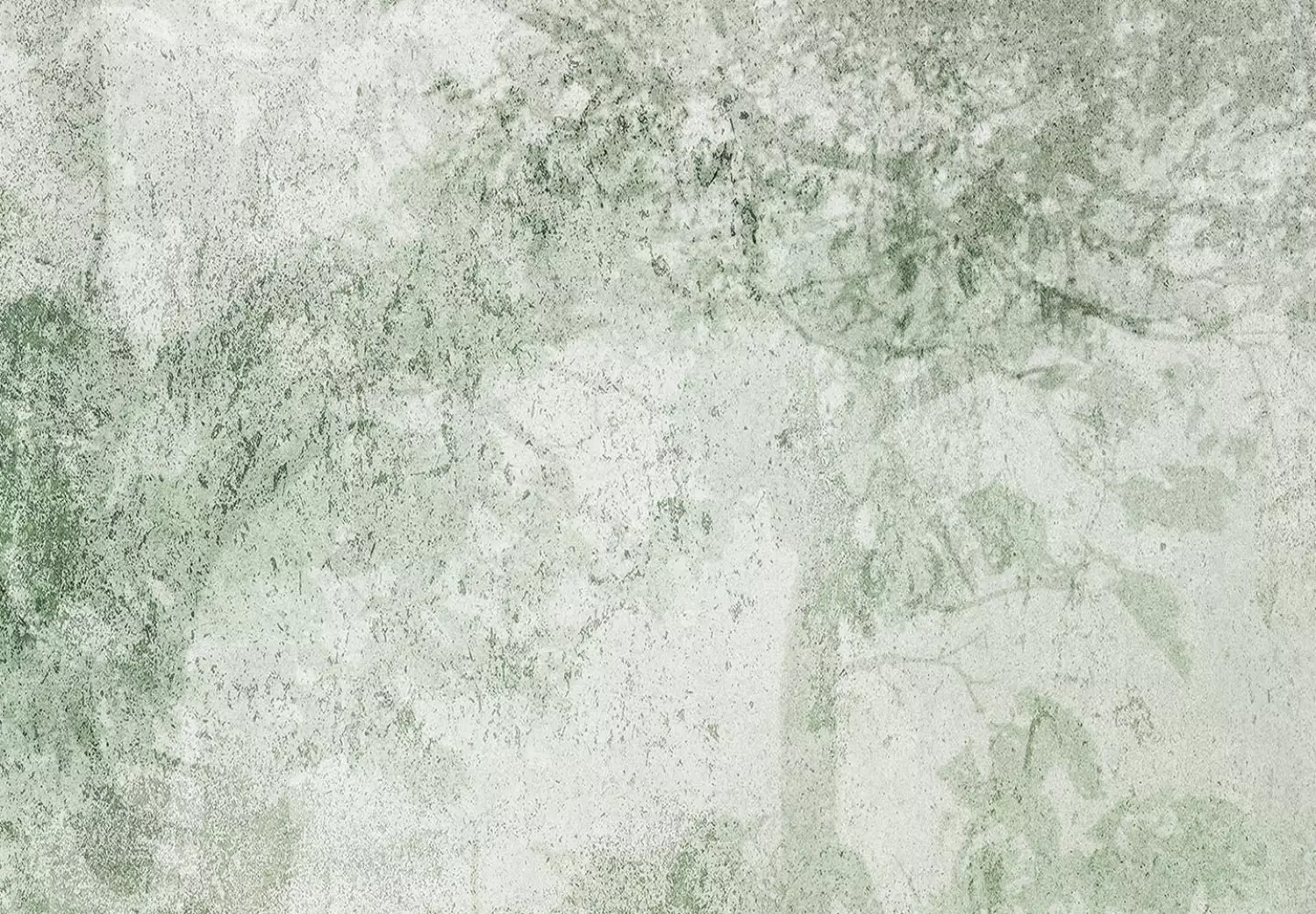 Round Canvas The Forest - The Interpenetrating Outline of Green Trees on a Foggy Day