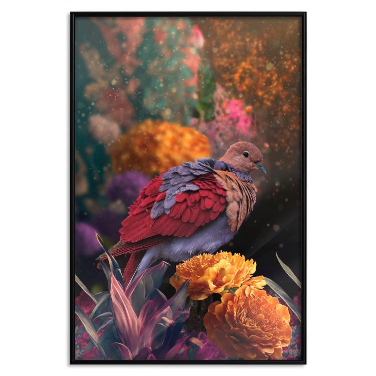 Poster Magic Vegetation - Enchanted Garden With a Magnificent Bird