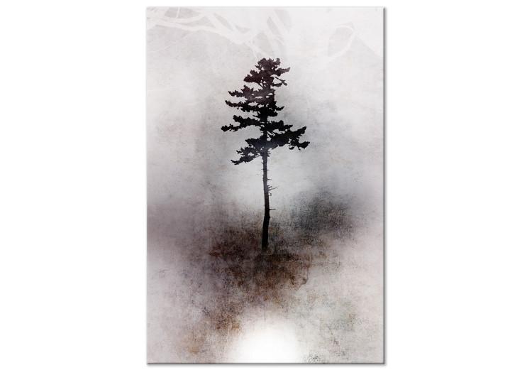 Canvas Tall Tree (1-piece) - plant landscape on a gray-brown background