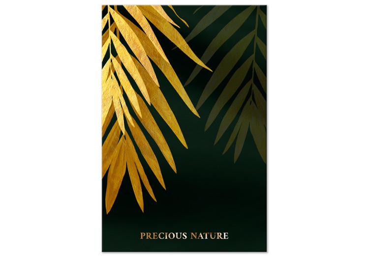 Canvas Tropical Leaves (1-piece) - landscape with exotic plants and text