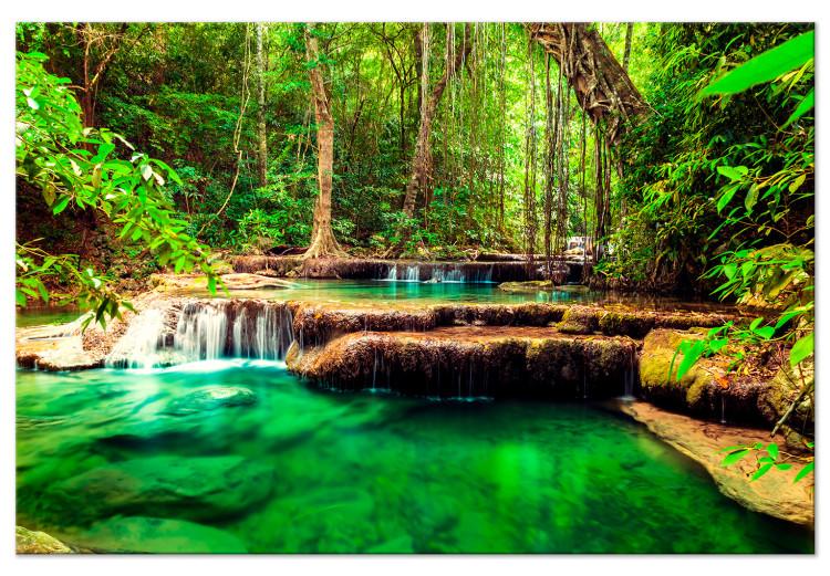 Large canvas print Emerald Waterfall [Large Format] 