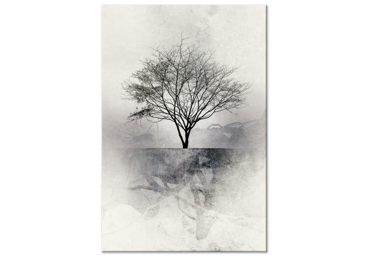 Canvas Landscape (1-part) - Lone Tree on Bright Abstract Background