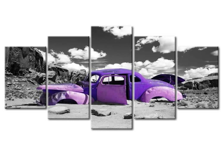 Canvas Amethyst Hermit (5-piece) - vintage car on a gray desert