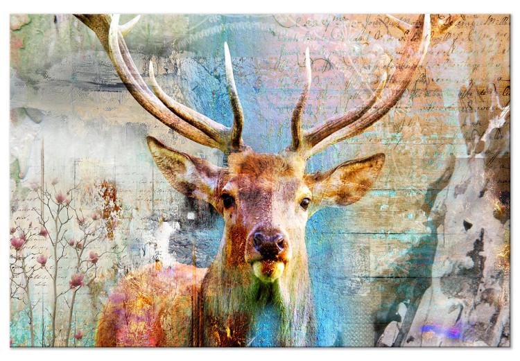 Large canvas print Deer on Wood [Large Format]
