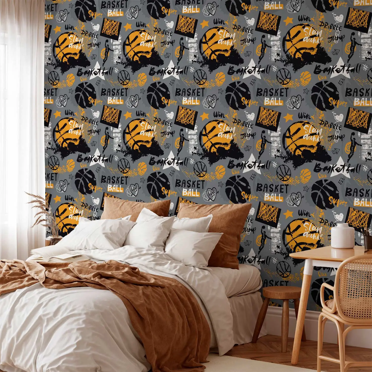 basketball bedroom wallpaper