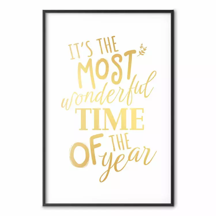 The Most Beautiful Time - Golden Inscription, Decorative Christmas Text