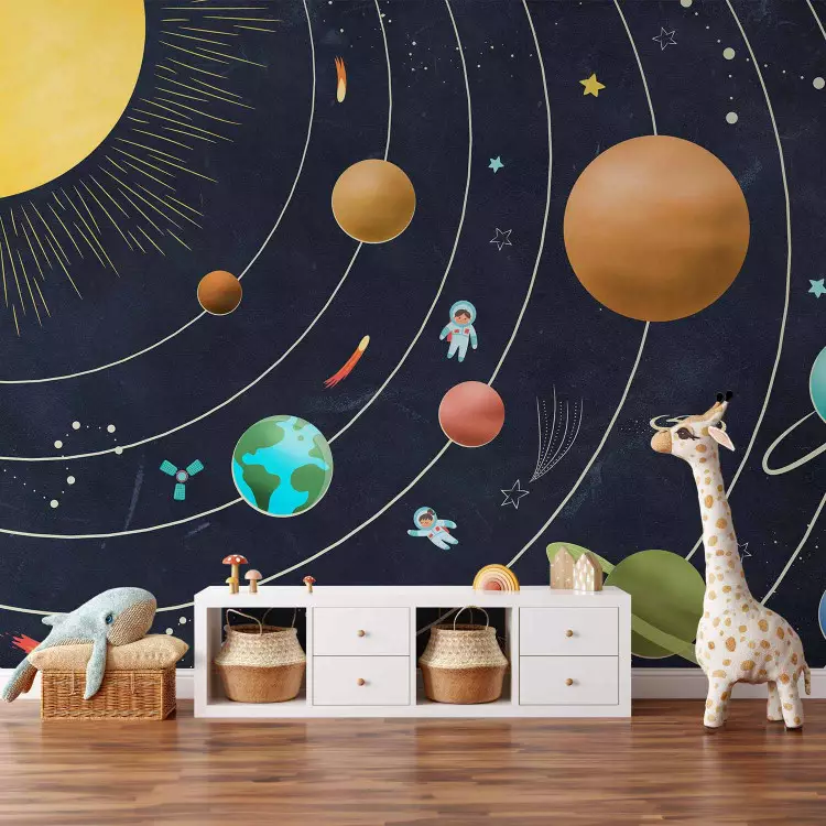 Colorful Solar System - Galaxy With Colorful Planets and Stars