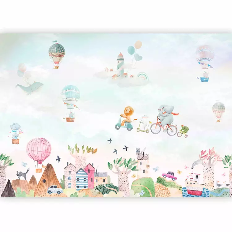 Wonderland - Animals Flying Over the Enchanted Town
