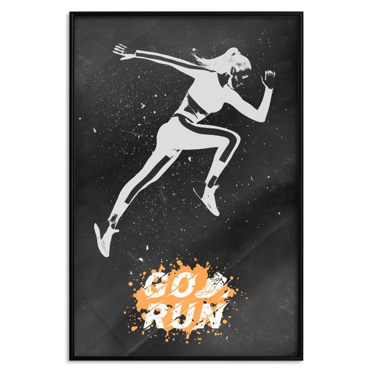 Poster Runner - Woman in a Sports Outfit and a Motivational Slogan