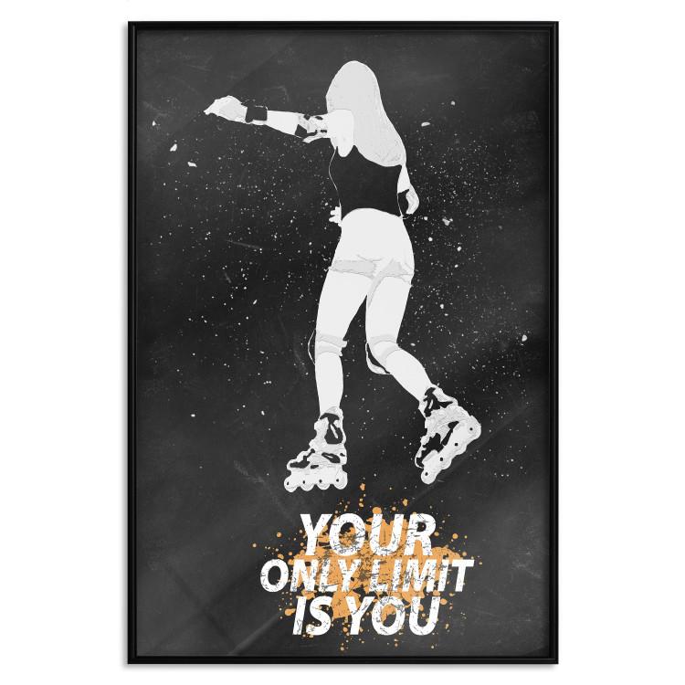 Poster Teenager on Roller Skates - Girl With Roller Skates and Motivational Slogan