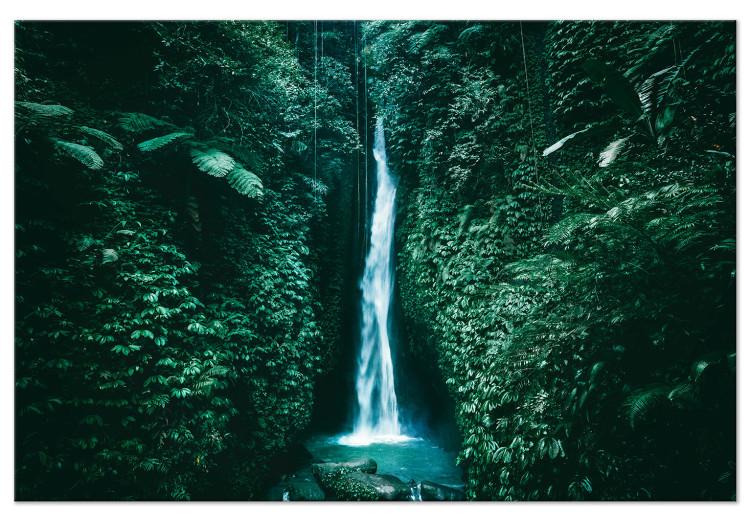 Canvas Jungle Landscape (1-piece) - mountain waterfall amidst greenery