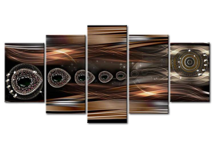 Canvas Noble Flames (5-piece) - abstraction in waves and crystals