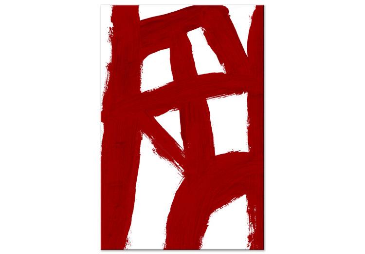 Canvas Abstract Composition (1-piece) - geometric red pattern