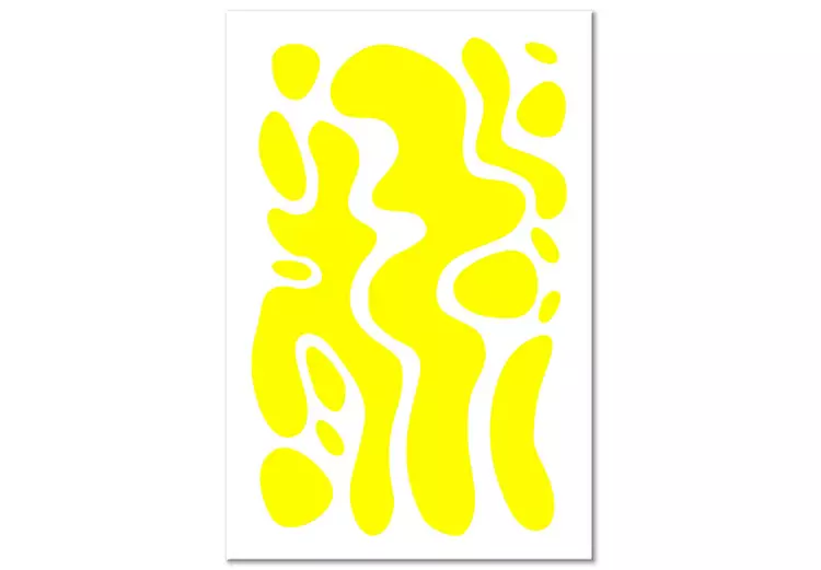 Canvas Geometric Abstraction (1-piece) - yellow fluid shapes and forms