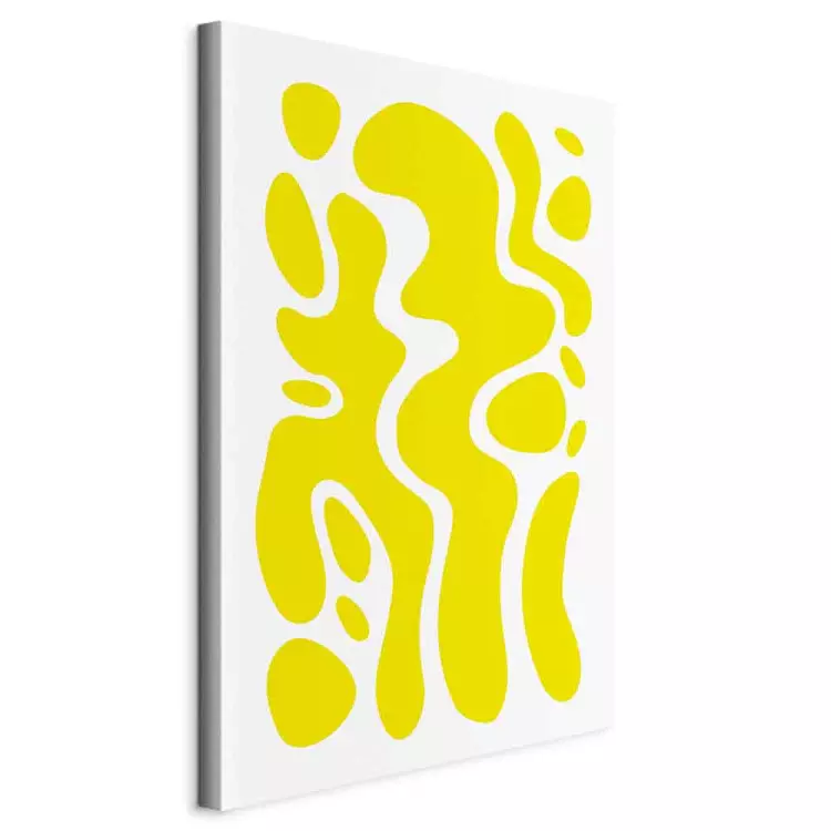 Geometric Abstraction (1-piece) - yellow fluid shapes and forms