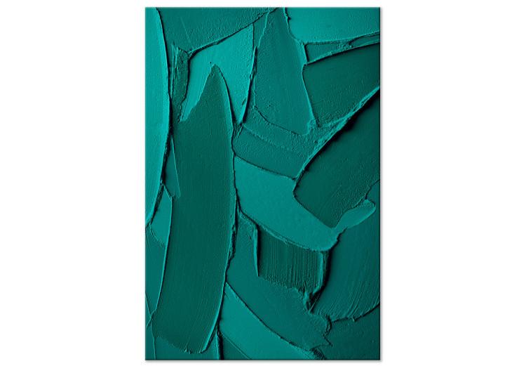Canvas Green Abstraction (1-piece) - emerald brushstrokes