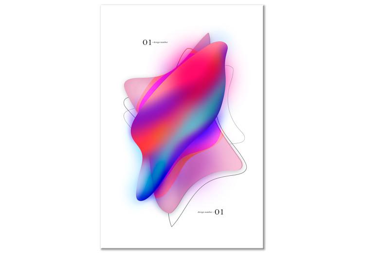 Canvas Colorful Abstraction (1-piece) - convex shapes in shades of pink