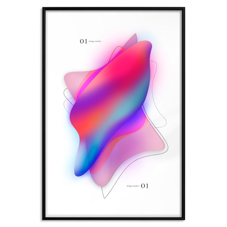Poster Abstraction - Uneven Convex Shapes in Shades of Cobalt and Pink
