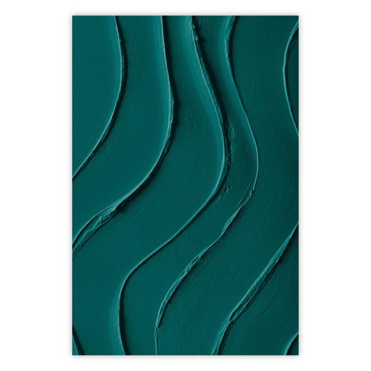 Poster Dark Green Abstraction - Clear Structure of Matter and Forms