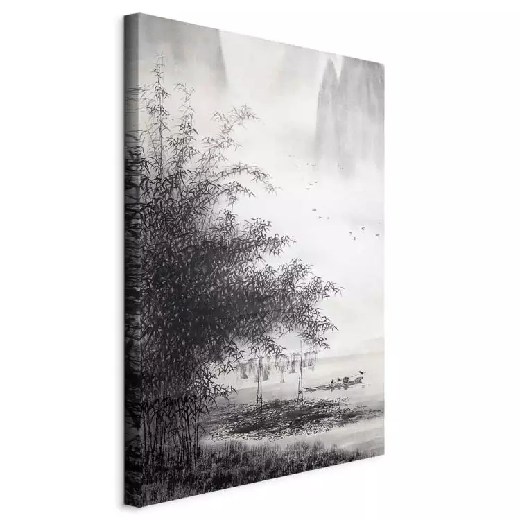 Chinese Painting - Traditional Landscape Painted With Black Ink