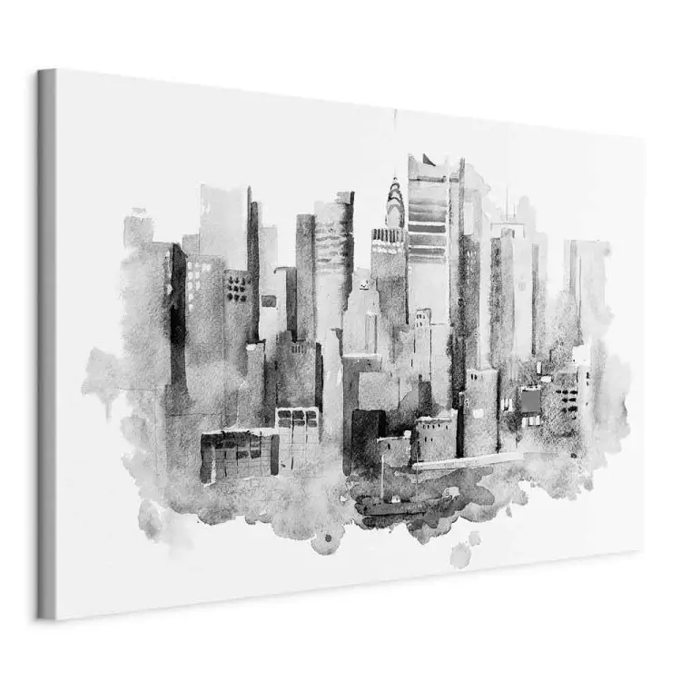 Monochrome Architecture - Cityscape Painted With Watercolor