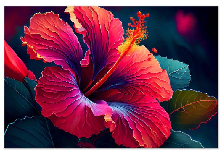 Canvas Exotic Flower - Colorful Floristic Motif in Close-up