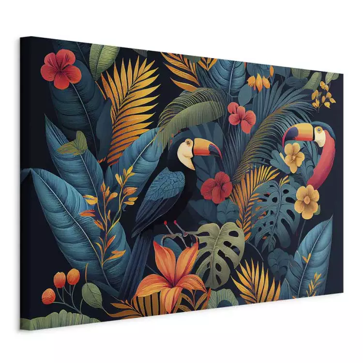 Exotic Birds - Toucans Among Colorful Vegetation in the Jungle