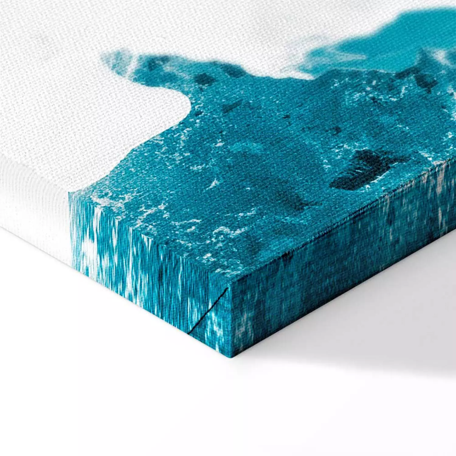 Canvas Art Print Abstract Blue - Marine Colors Reminiscent of Marble