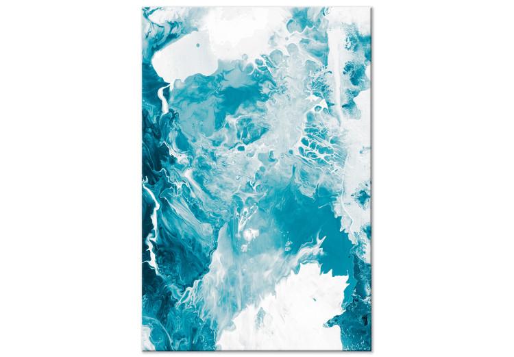 Canvas Abstract Blue - Marine Colors Reminiscent of Marble