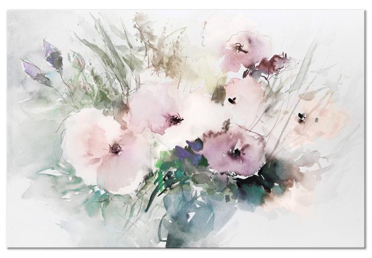 Canvas Bouquet of Flowers - Floral Composition Painted With Watercolor