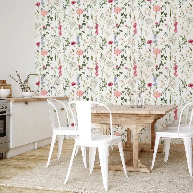 red and grey kitchen wallpaper