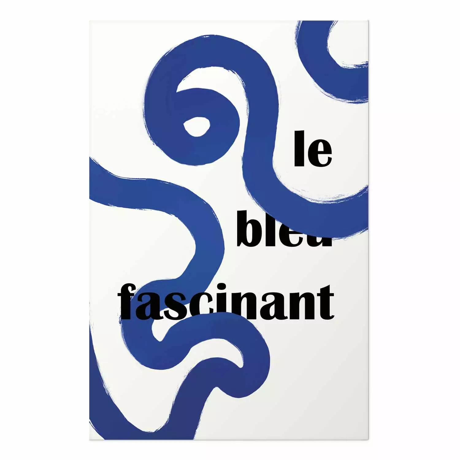 Wall Poster Fascinating Blue - Abstract Lines Intertwined With the Inscription