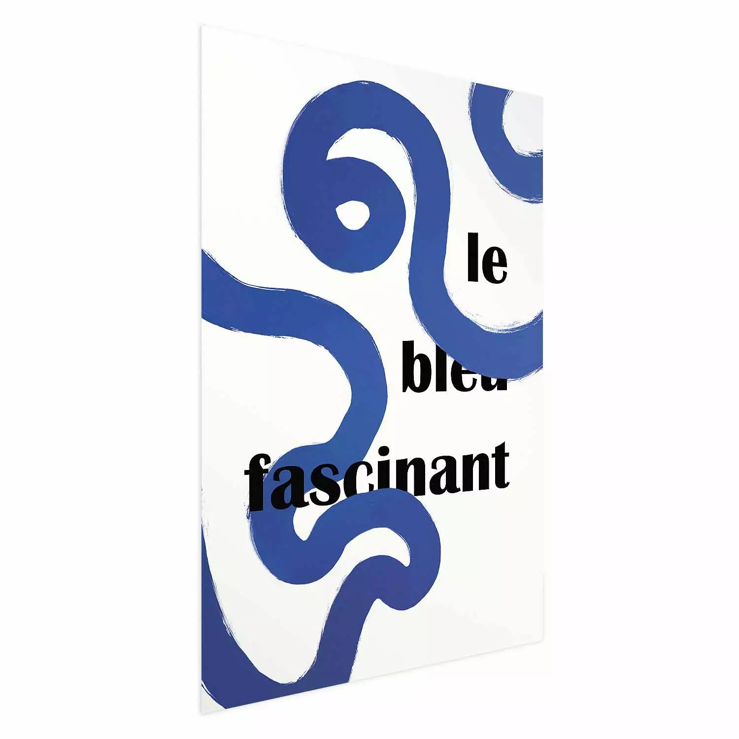 Wall Poster Fascinating Blue - Abstract Lines Intertwined With the Inscription