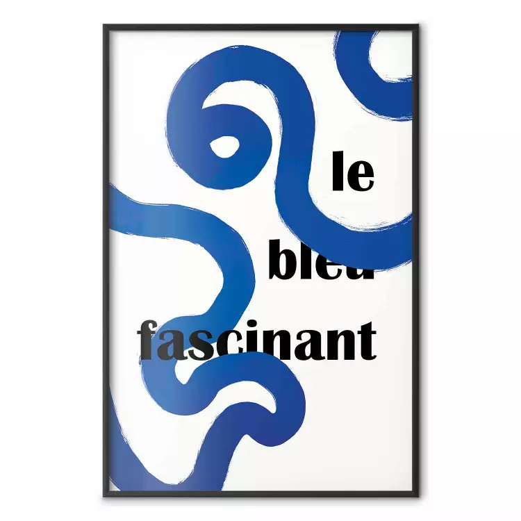 Fascinating Blue - Abstract Lines Intertwined With the Inscription