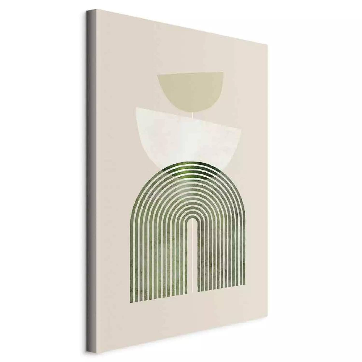 Canvas Abstraction - Rounded Shapes in Bright Colors on a Beige Background