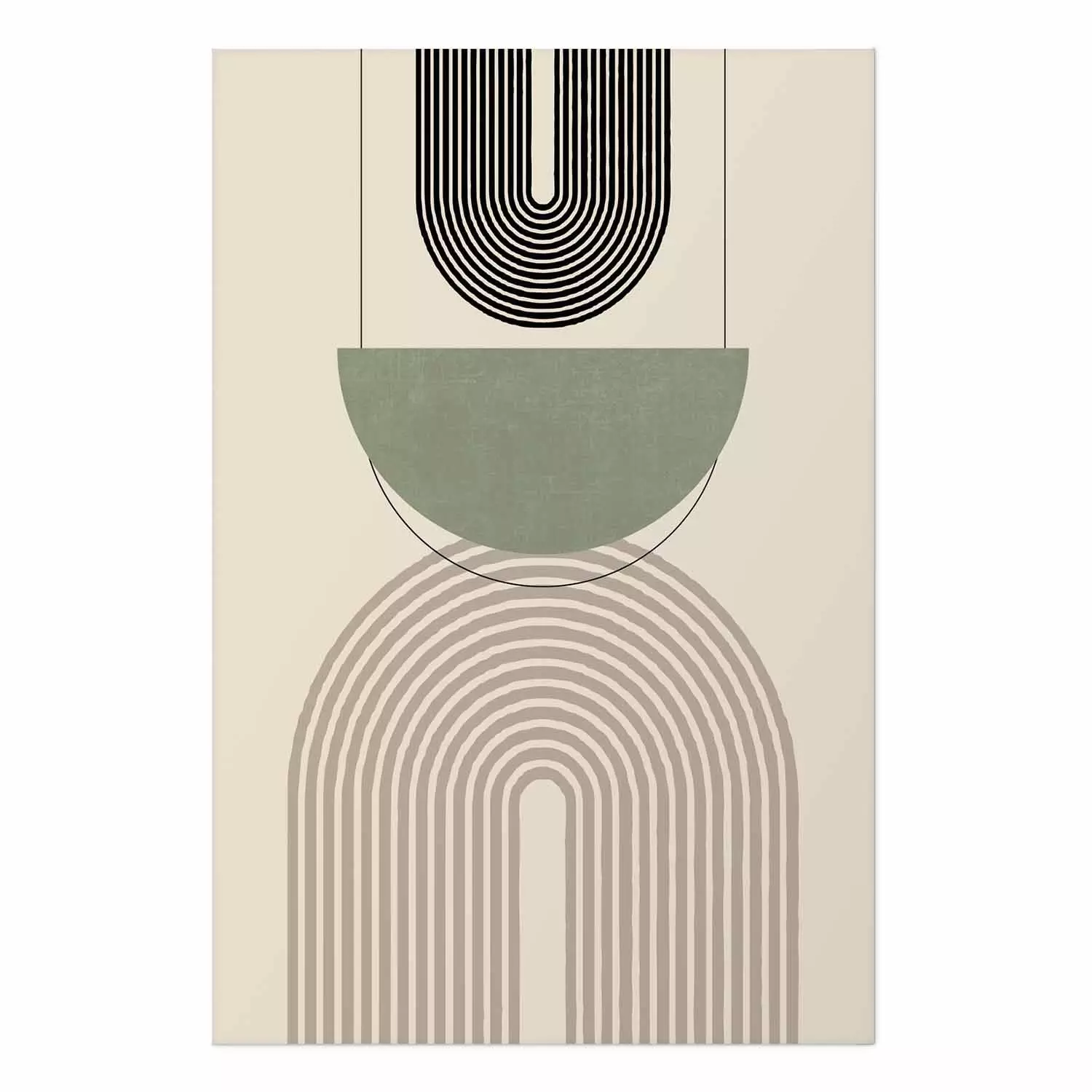Wall Poster Abstraction - Geometric Forms - Black, Brown and Green