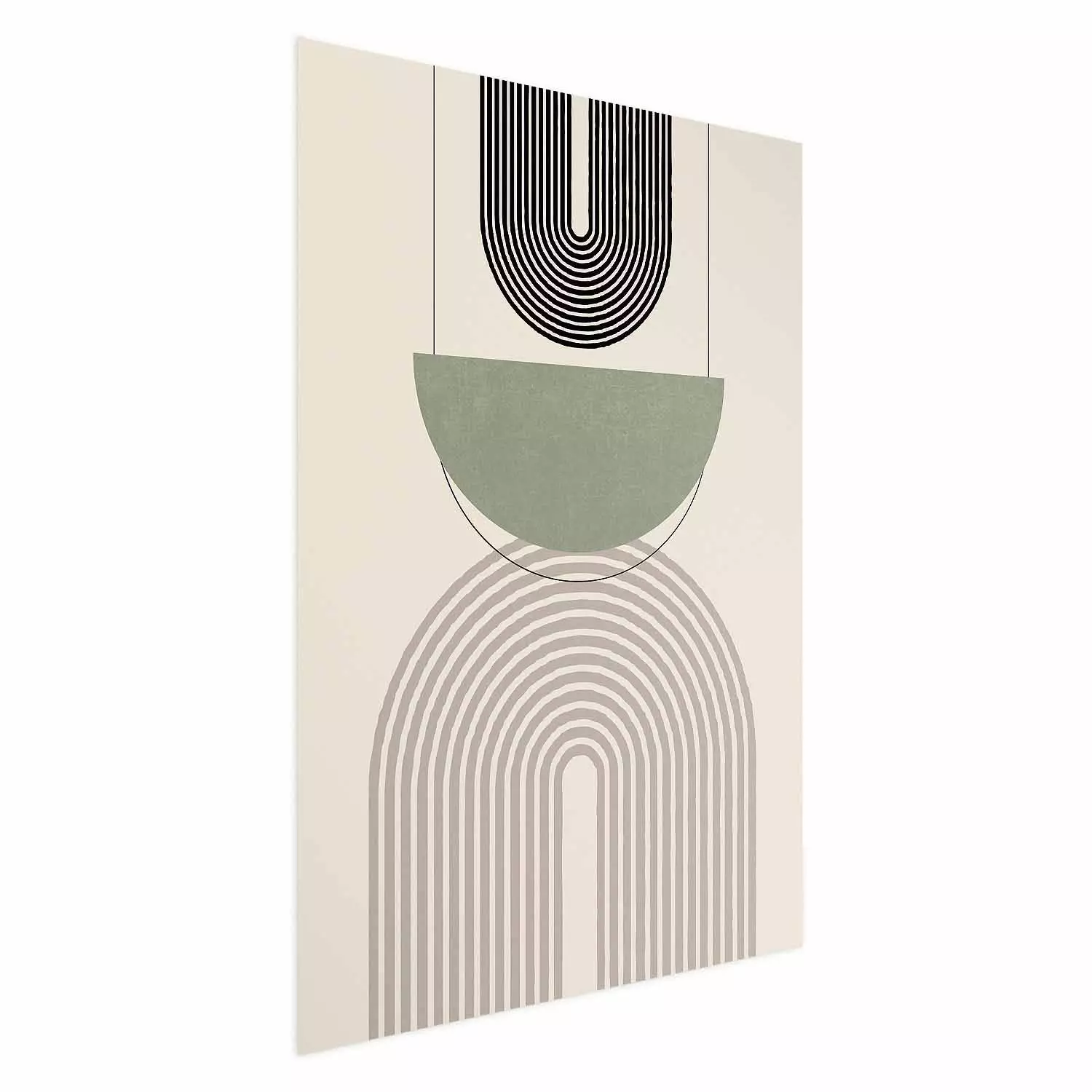 Wall Poster Abstraction - Geometric Forms - Black, Brown and Green