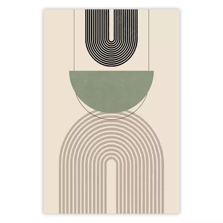 Poster Abstraction - Geometric Forms - Black, Brown and Green