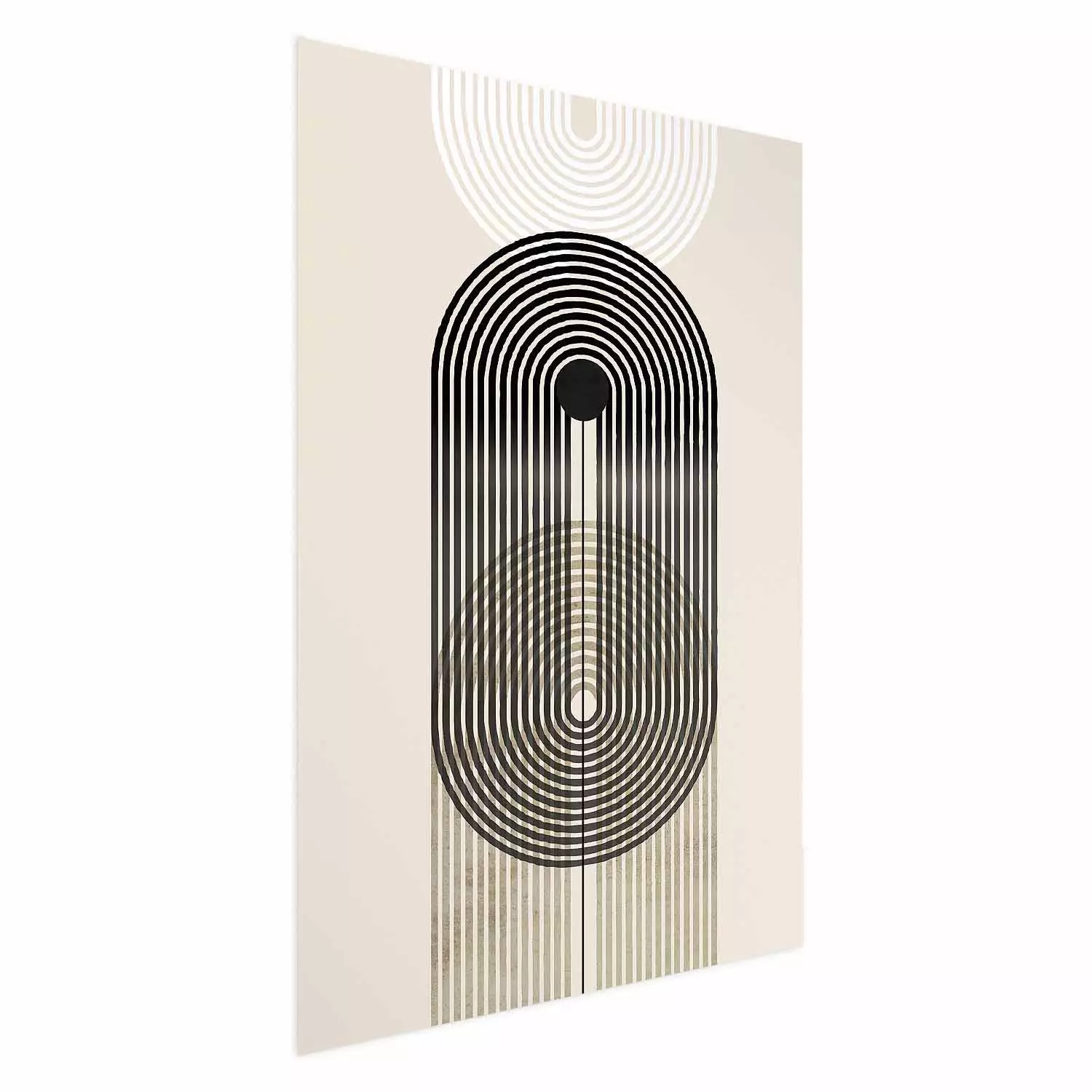 Wall Poster Abstraction - Geometric Shapes - Black, White and Brown