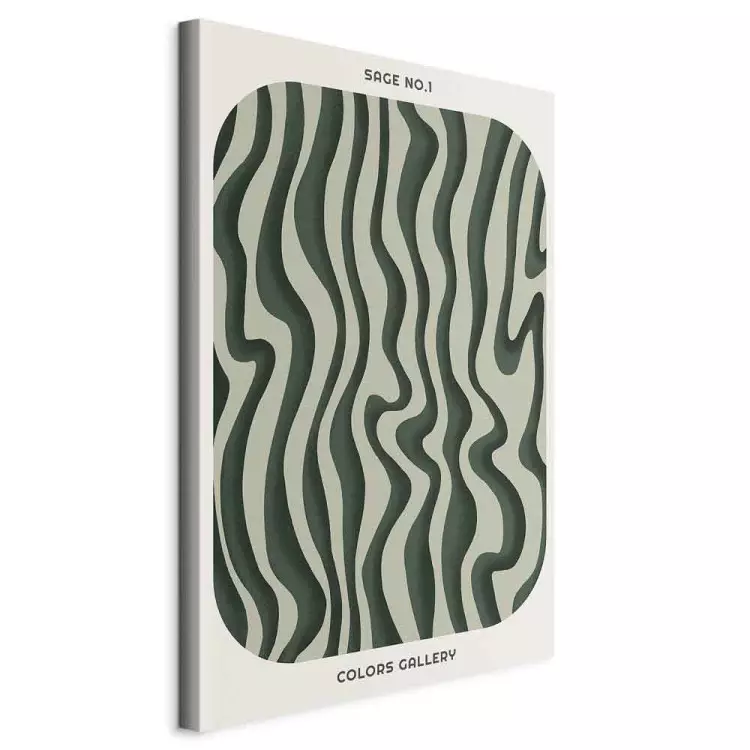 Green Stripes - Wavy Irregular Shapes With a Signature