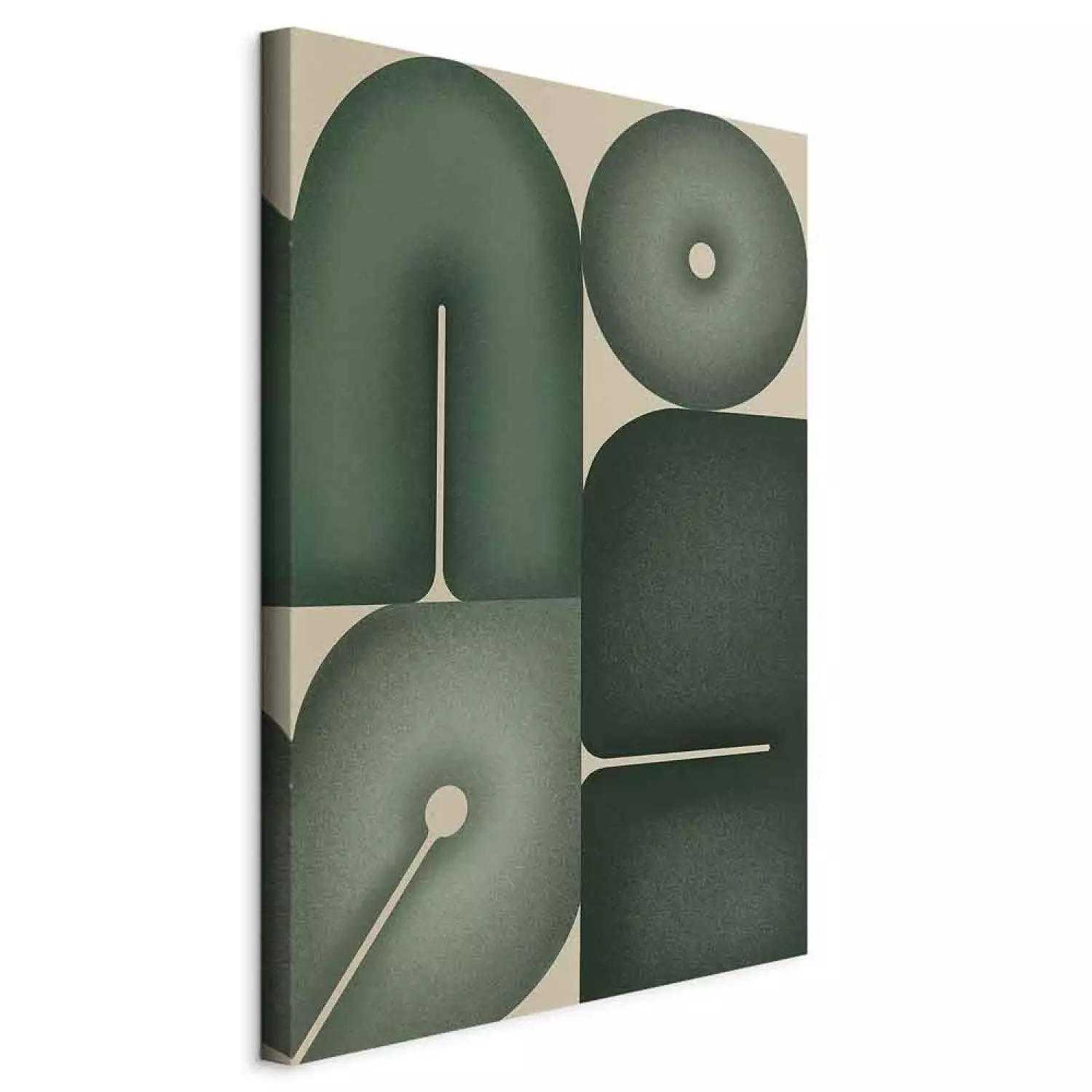 Canvas Print Sage Shapes - Geometric Forms in Shades of Green