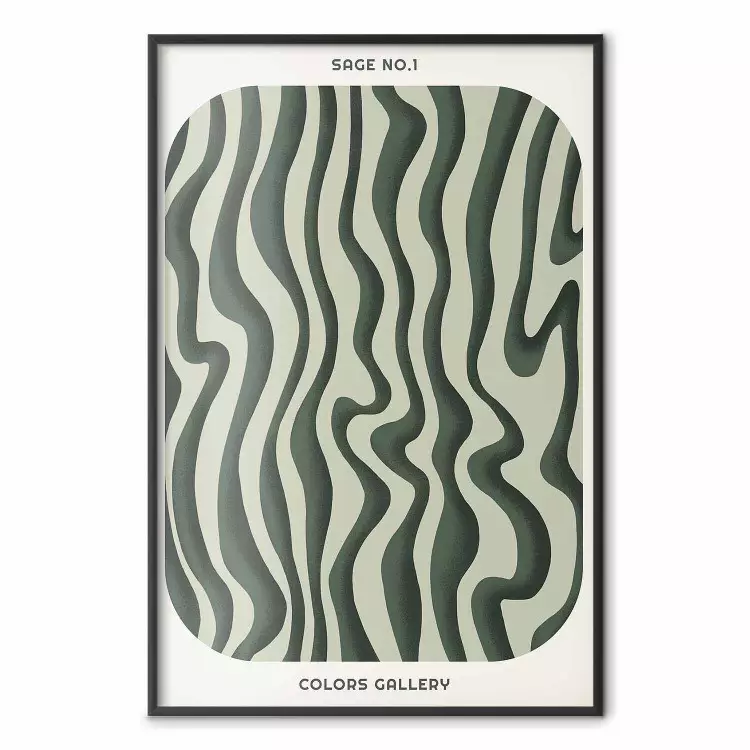 Wavy Shapes - Green Irregular Stripes With a Signature