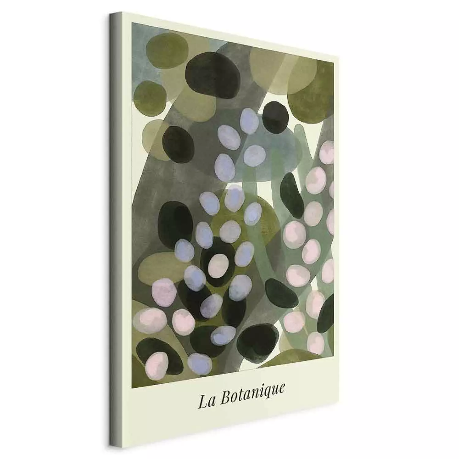 Canvas Abstract Meadow - Stains Painted With Watercolor in Shades of Green