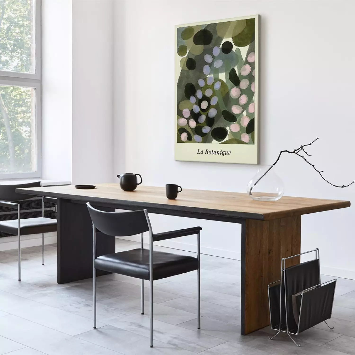 Canvas Abstract Meadow - Stains Painted With Watercolor in Shades of Green