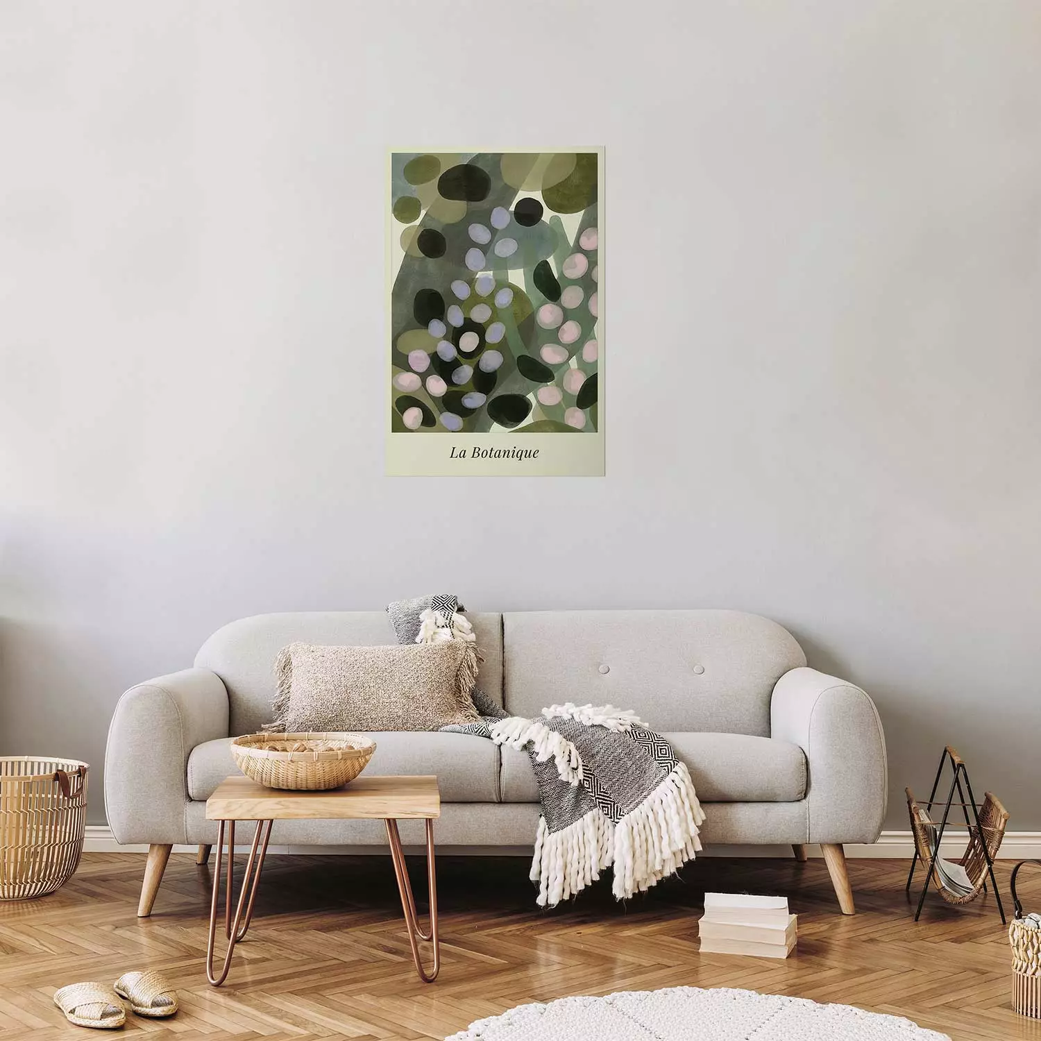 Poster Green Stains - Abstract Meadow Painted With Watercolor Technique